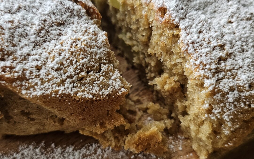 Ciasto owsiane z rabarbarem